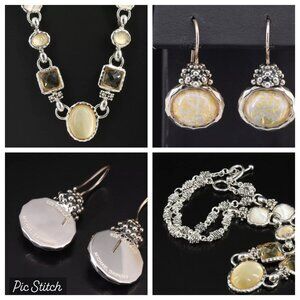 Michael Dawkins Sterling Citrine and Gemstone Necklace & Earrings Set